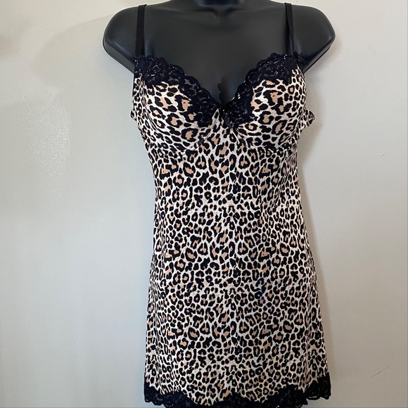 NWOT Sophie b. TAN/BLK Animal Print Chemise, L. *P1031 - Picture 3 of 8